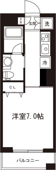 ガーデン板橋氷川町(1K/5階)の間取り写真