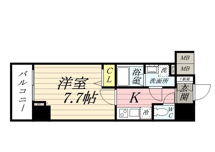 メインステージ板橋本町駅前Ⅱ(1K/9階)の間取り写真