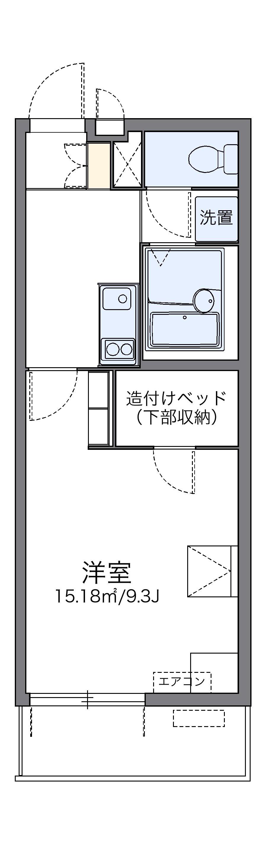 レオパレスソレーユⅢ(1K/1階)の間取り写真
