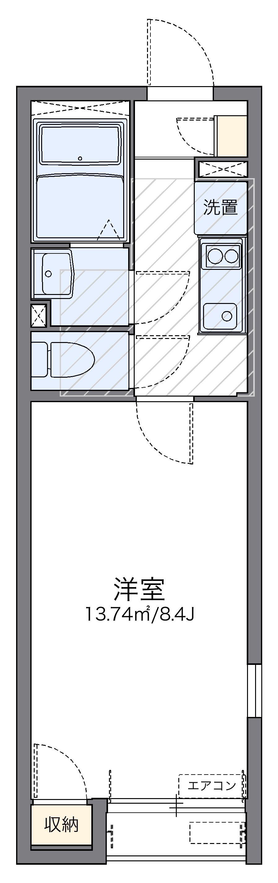 レオネクストロータスK(1K/1階)の間取り写真