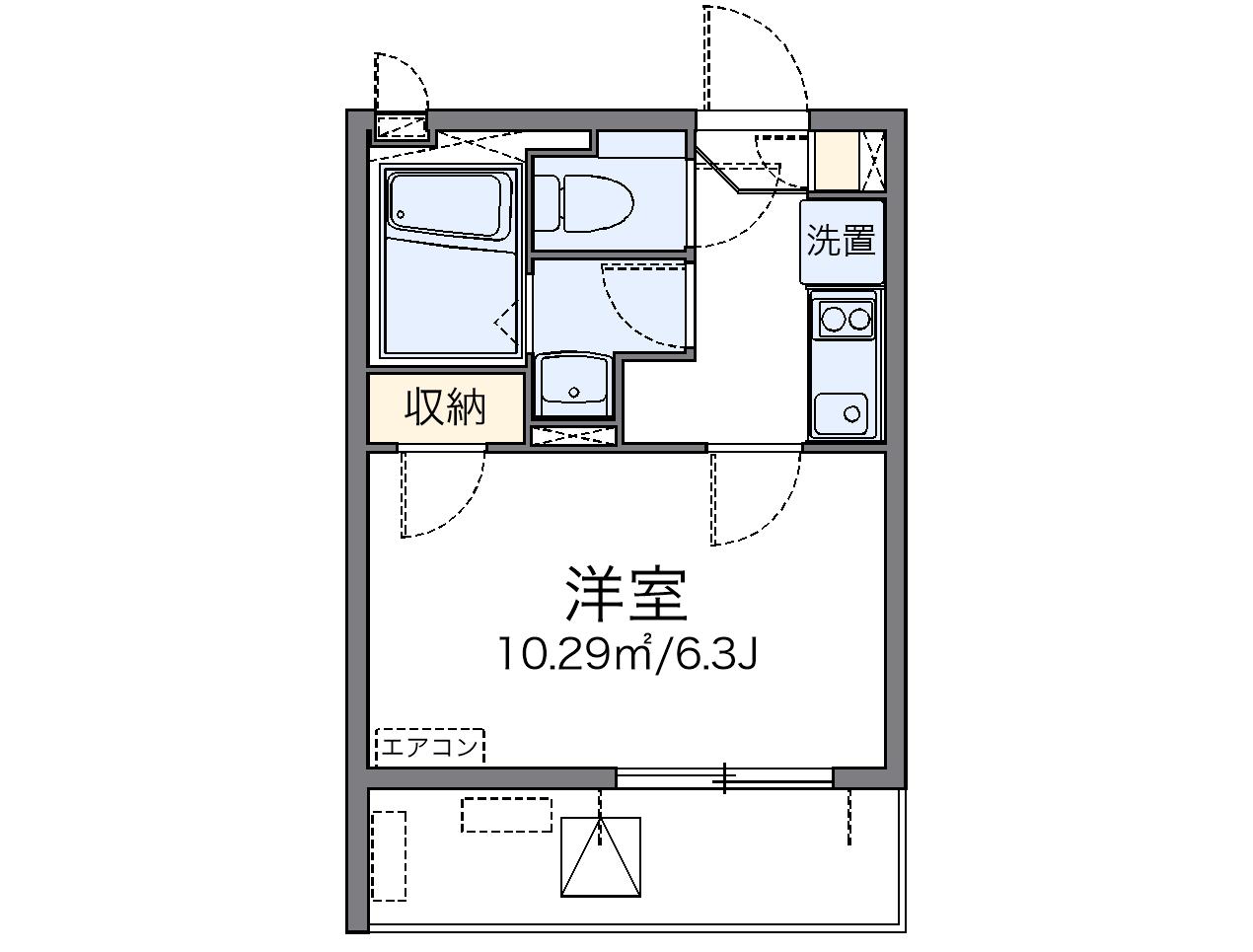 レオネクストウェルハート(1K/3階)の間取り写真