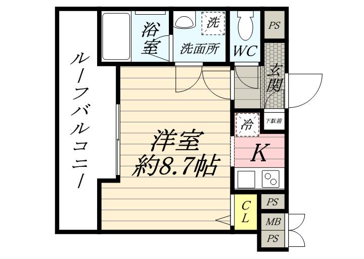 メインステージ板橋蓮根Ⅱ(1K/4階)の間取り写真