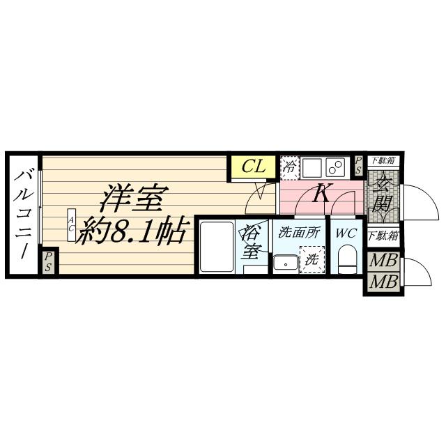 メインステージ板橋蓮根Ⅱ(1K/5階)の間取り写真