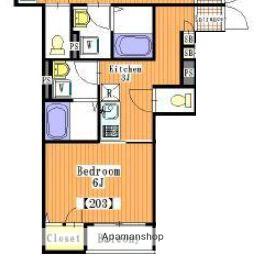 プラザ雑司が谷(1K/2階)の間取り写真