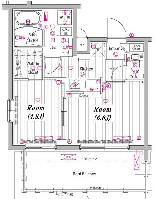 ガーラヴィスタ練馬(2K/5階)の間取り写真