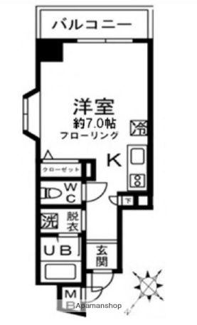 メゾンアワジⅡ(ワンルーム/4階)の間取り写真