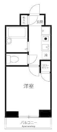 ベルテ・エフ(1K/1階)の間取り写真