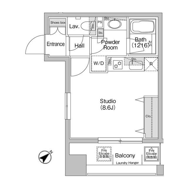 コンフォリア神田神保町(ワンルーム/9階)の間取り写真