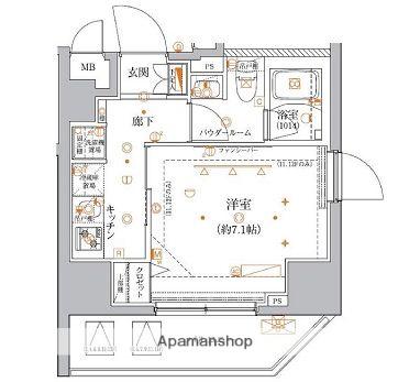 クレイシア入谷竜泉(1K/13階)の間取り写真