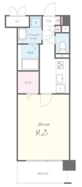 ブランカヒルズ(1K/5階)の間取り写真