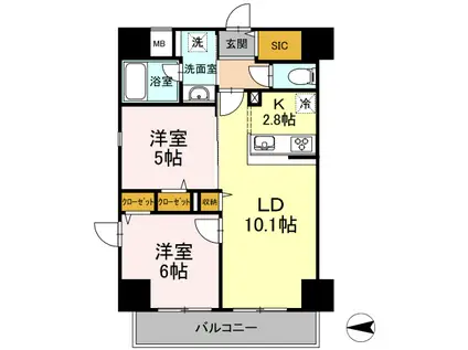 D-ROOM早稲田(2LDK/2階)の間取り写真