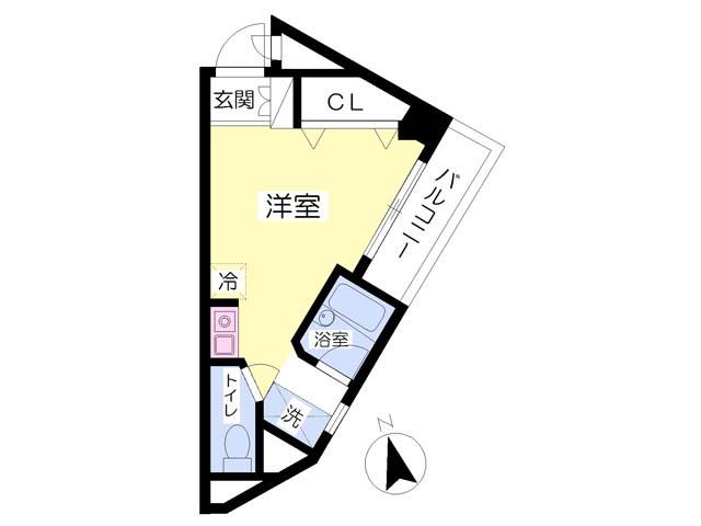ユートピア早稲田(ワンルーム/3階)の間取り写真