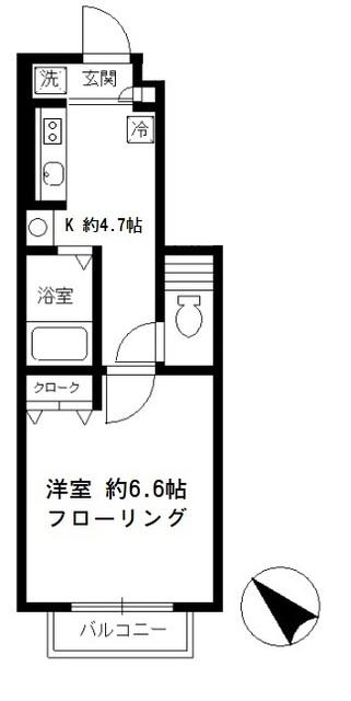白山ヒルズ(1K/1階)の間取り写真