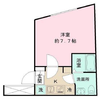 ラシクラス・カリビアンIV(1K/B1階)の間取り写真