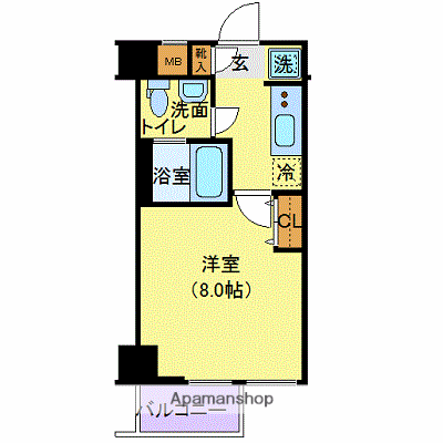 クレヴィスタ文京江戸川橋(1K/1階)の間取り写真