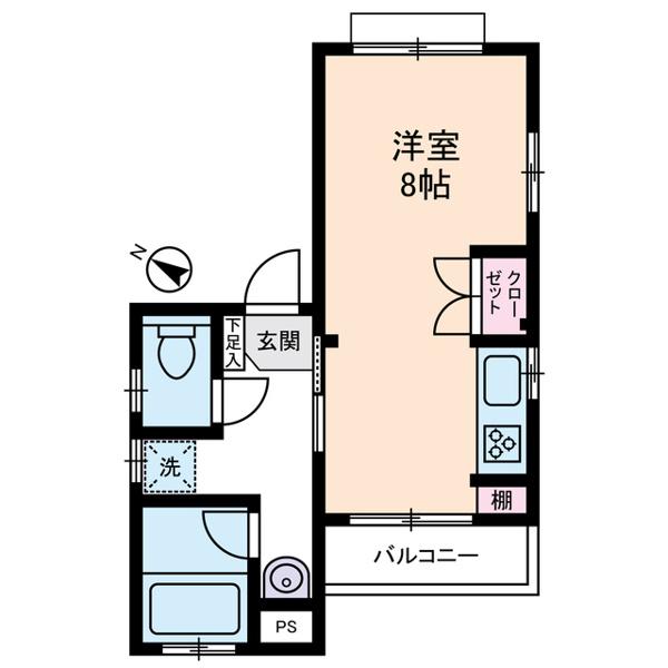 スクエア東新町(ワンルーム/3階)の間取り写真