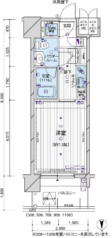 メインステージパーク大山(1K/8階)の間取り写真