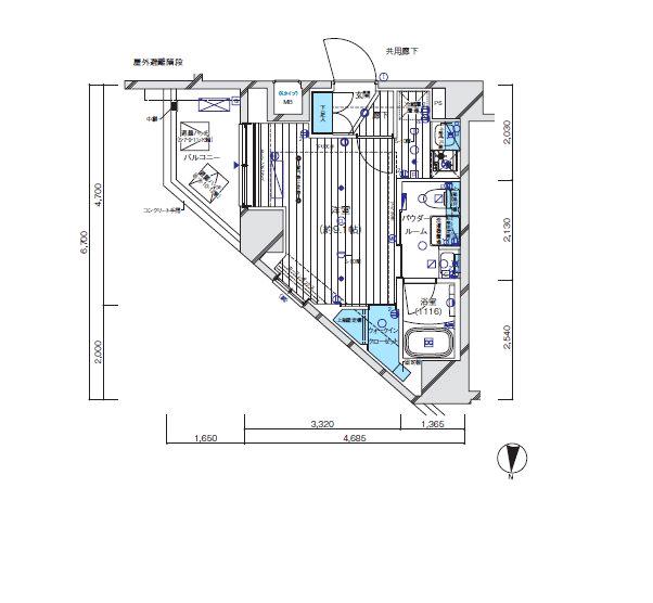 メインステージ三ノ輪イースト(ワンルーム/4階)の間取り写真