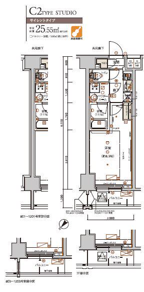 メインステージ小竹向原(1K/5階)の間取り写真
