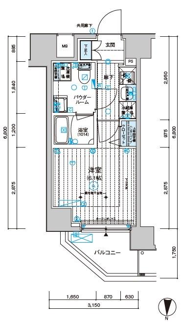 メインステージ千住中居町 4階階 間取り