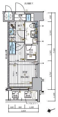 メインステージ北千住Ⅳ(1K/9階)の間取り写真