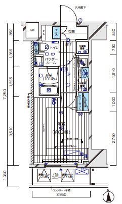メインステージ北千住5(1K/6階)の間取り写真