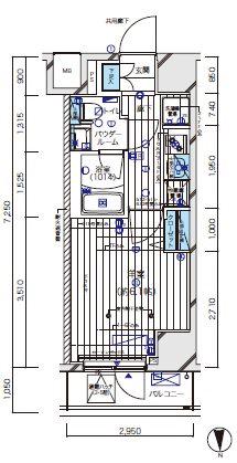 メインステージ北千住5(1K/5階)の間取り写真