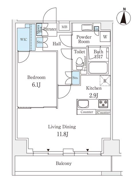ラティエラ練馬(1LDK/12階)の間取り写真
