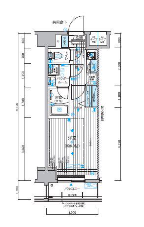 メインステージ入谷Ⅱ(1K/9階)の間取り写真