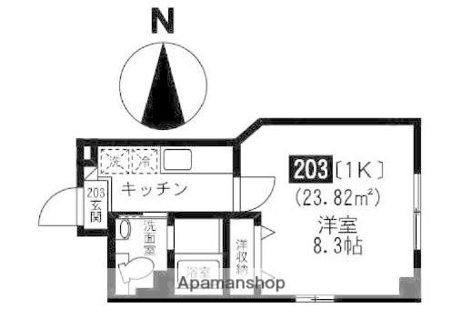 サンドゥーク浅草(1K/2階)の間取り写真