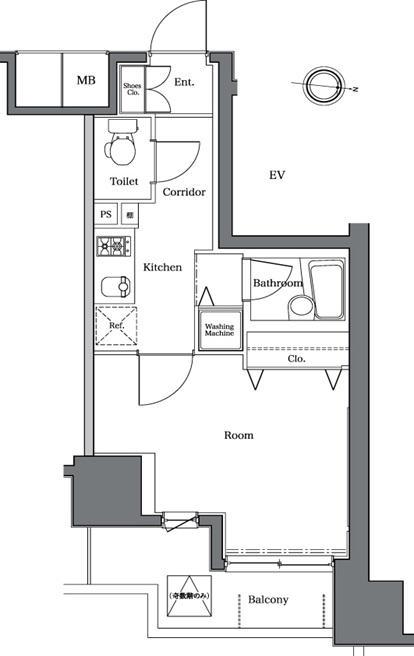 RASIS大山山手通(1K/13階)の間取り写真