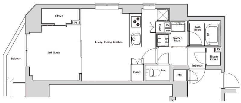ハーモニーレジデンス神楽坂(1LDK/5階)の間取り写真