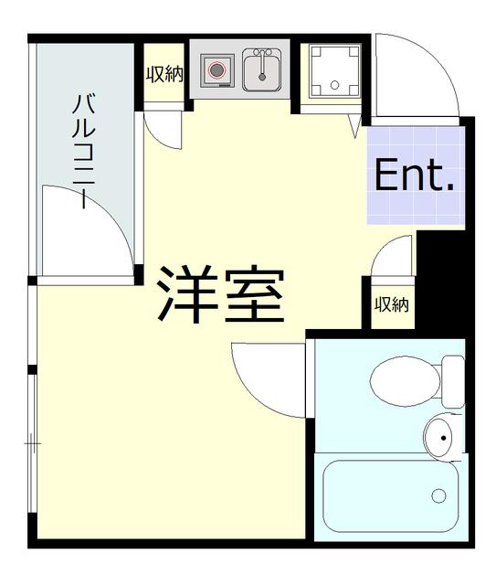 グローバリービューテラスIV(ワンルーム/6階)の間取り写真