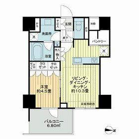 オープンレジデンシア綾瀬(1LDK/11階)の間取り写真