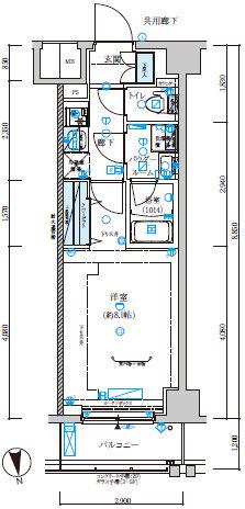 メインステージ浮間公園(1K/2階)の間取り写真