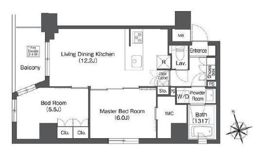 コンフォリア日暮里(2LDK/4階)の間取り写真