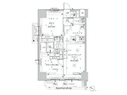 スクエアシティ三ノ輪(2LDK/3階)の間取り写真