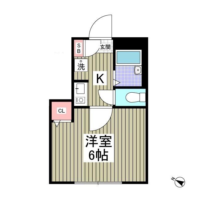 エーレ本蓮沼(1K/1階)の間取り写真