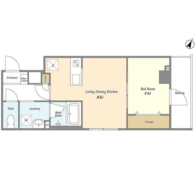 LOCS赤羽志茂(1LDK/2階)の間取り写真