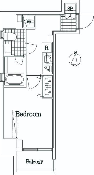 ザ・レジデンス・オブ・トーキョーH20サウスタワー(1K/9階)の間取り写真