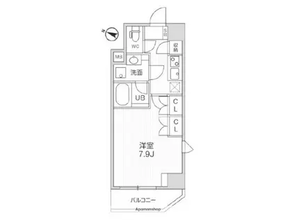 ARKMARK巣鴨(1K/10階)の間取り写真