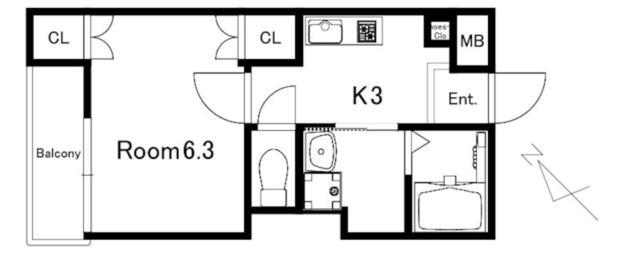 アークレジデンス東武練馬(1K/3階)の間取り写真