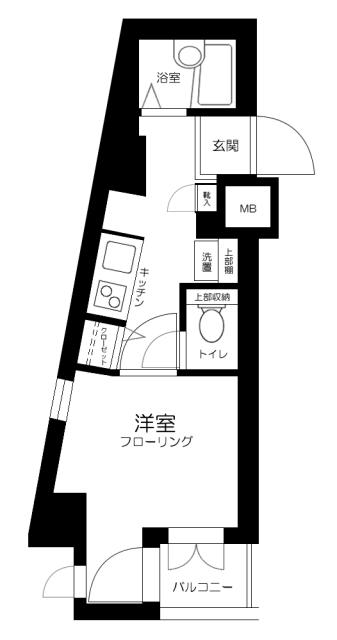 マーベラス鶯谷(1K/4階)の間取り写真
