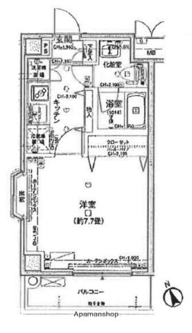 パレステュディオ西巣鴨(1K/7階)の間取り写真