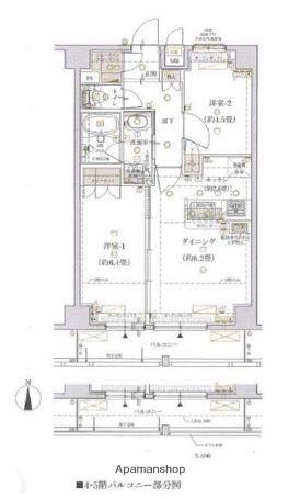 THE GRANDE REGALO 東日暮里(2DK/4階)の間取り写真