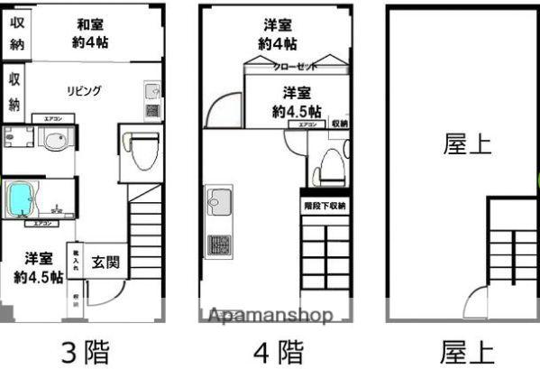 高橋ビル(4SLDK/3階)の間取り写真