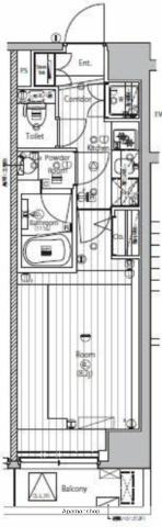 プレミアムキューブG上野(1K/1階)の間取り写真