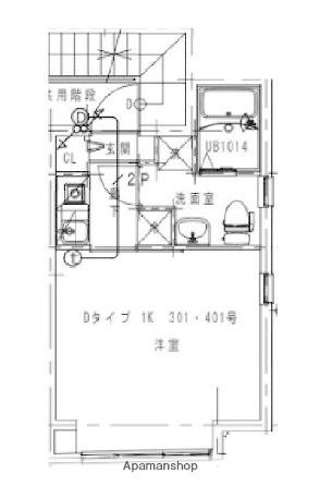 フィリップ下谷(1K/3階)の間取り写真