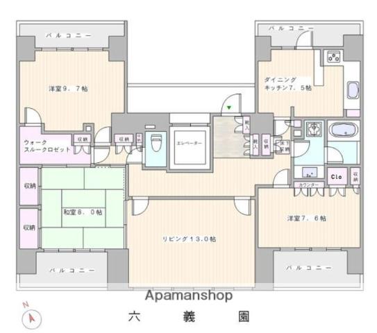 藤和シティホームズ六義園(3LDK/9階)の間取り写真