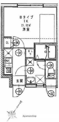 コンフォシード東坂下(1K/4階)の間取り写真